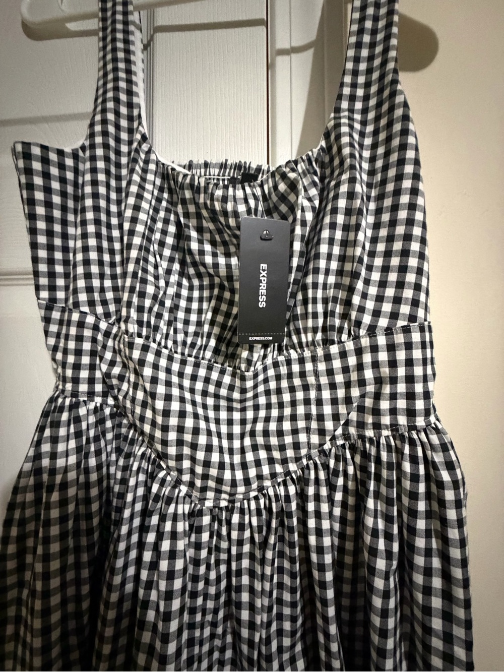 Express women's Black and White Gingham Sundress